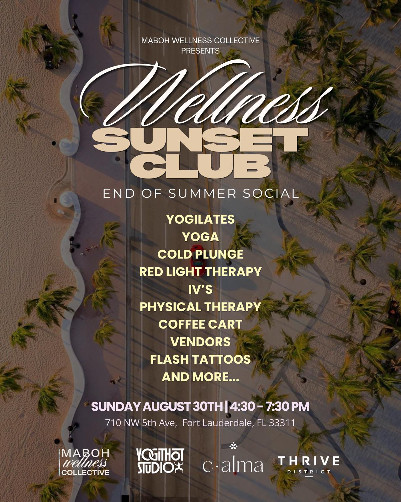 Wellness Sunset Club flyer