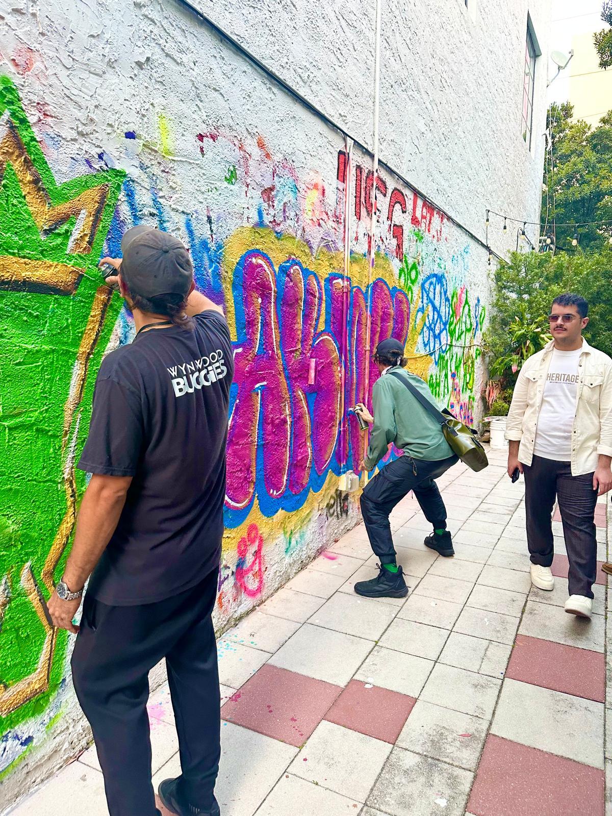 Hands on graffiti class with spray paint and mural art