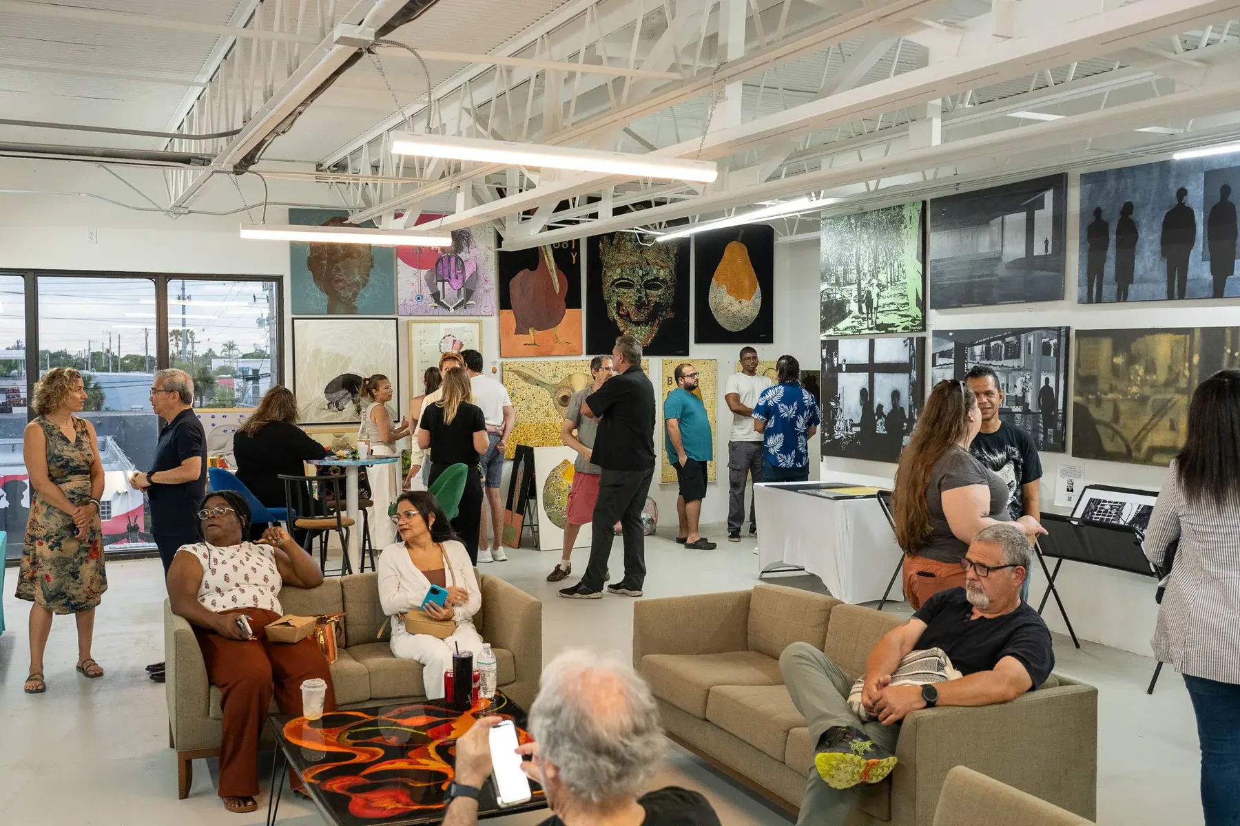 Gallery lounge filled with Thrive District visitors