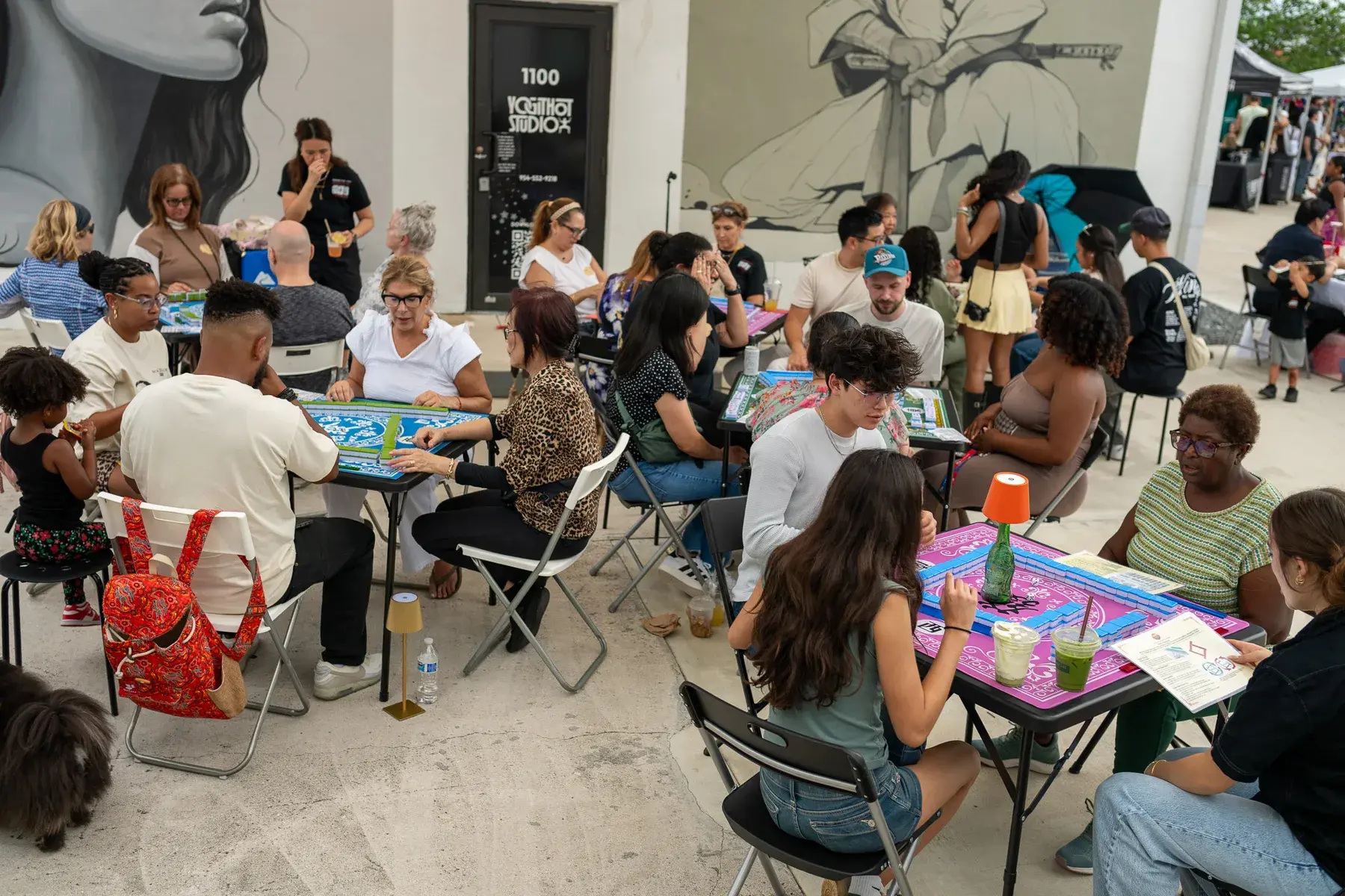 Guests painting during a Thrive District creative workshop
